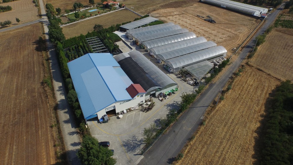 Vista aérea do Viveiro Ecoagro e invernadoiros